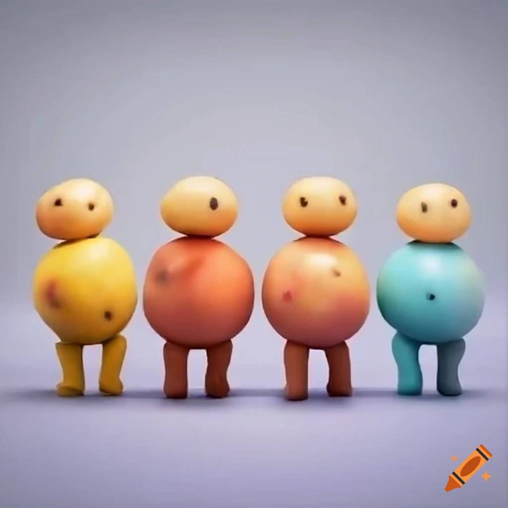 Potato people in a conference room