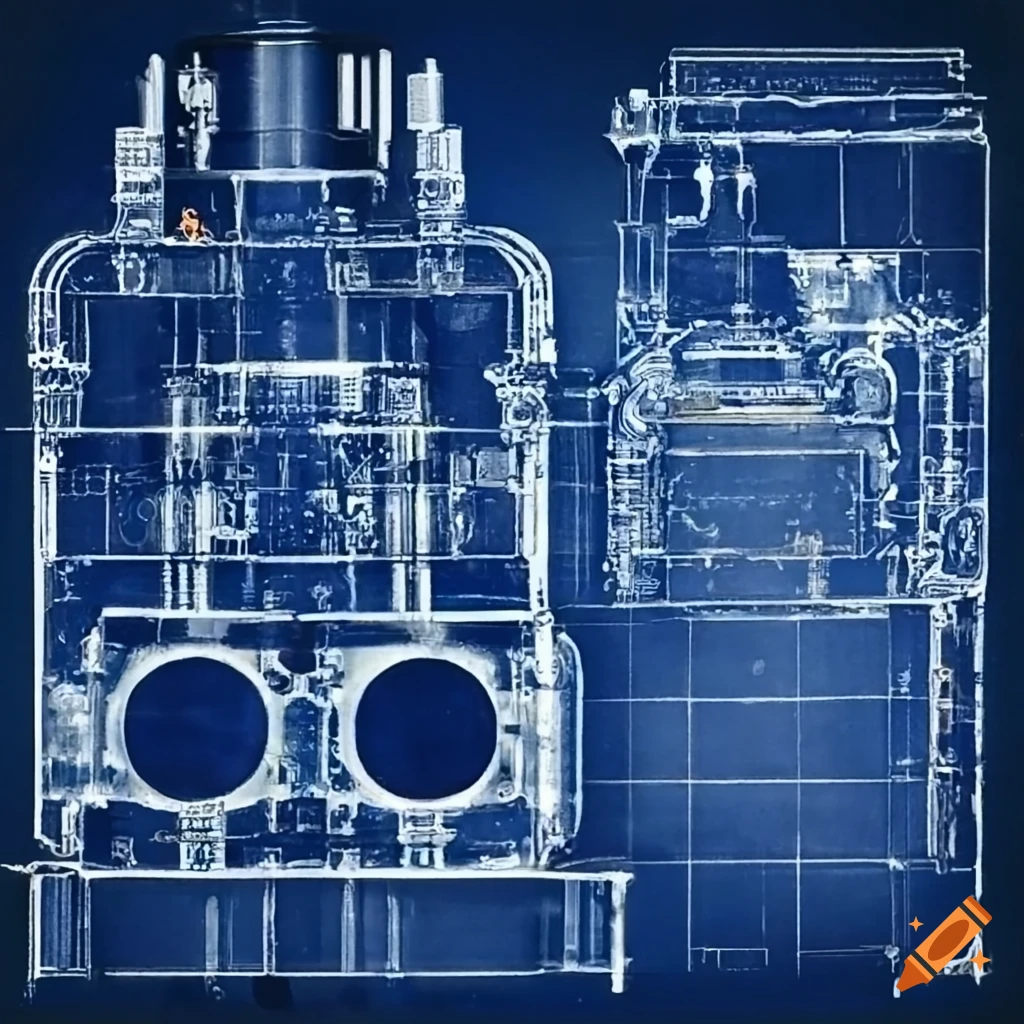 Blueprint flow diagram of oil in a reciprocating engine with a coffee cup stain, worn edges