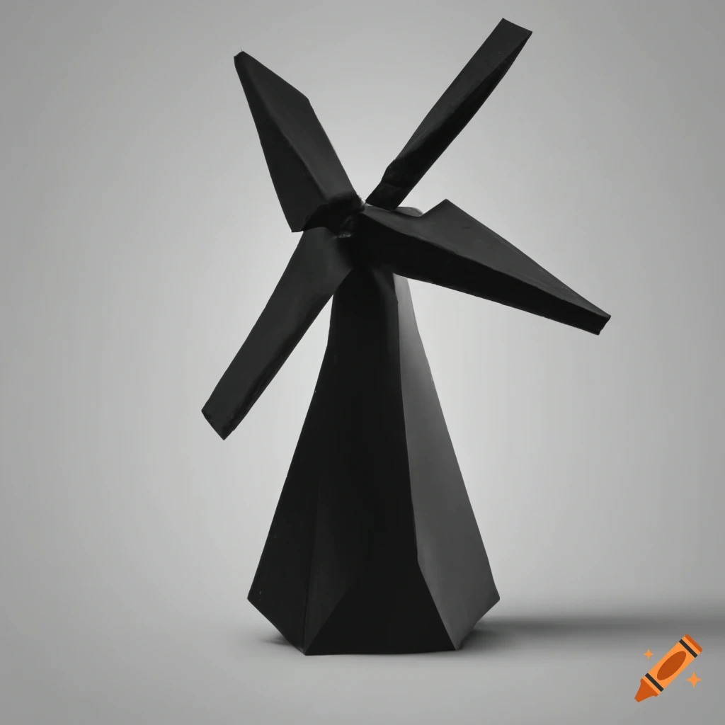 Black origami windmill