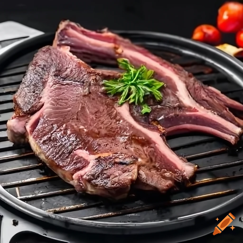 Delicious sizzling lamb shoulder with rich sauce and fresh herbs