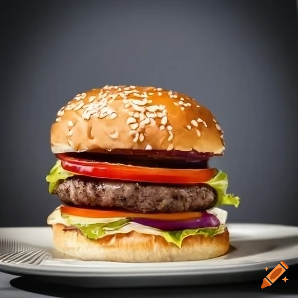 Delicious burger with 'best burger' text