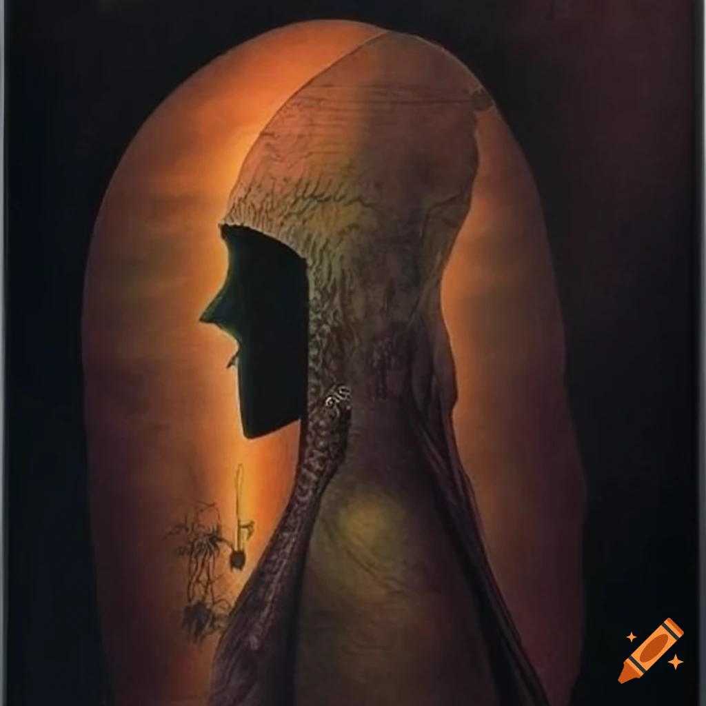 Stone lithograph of a Black Raven in a hooded cape like scarab