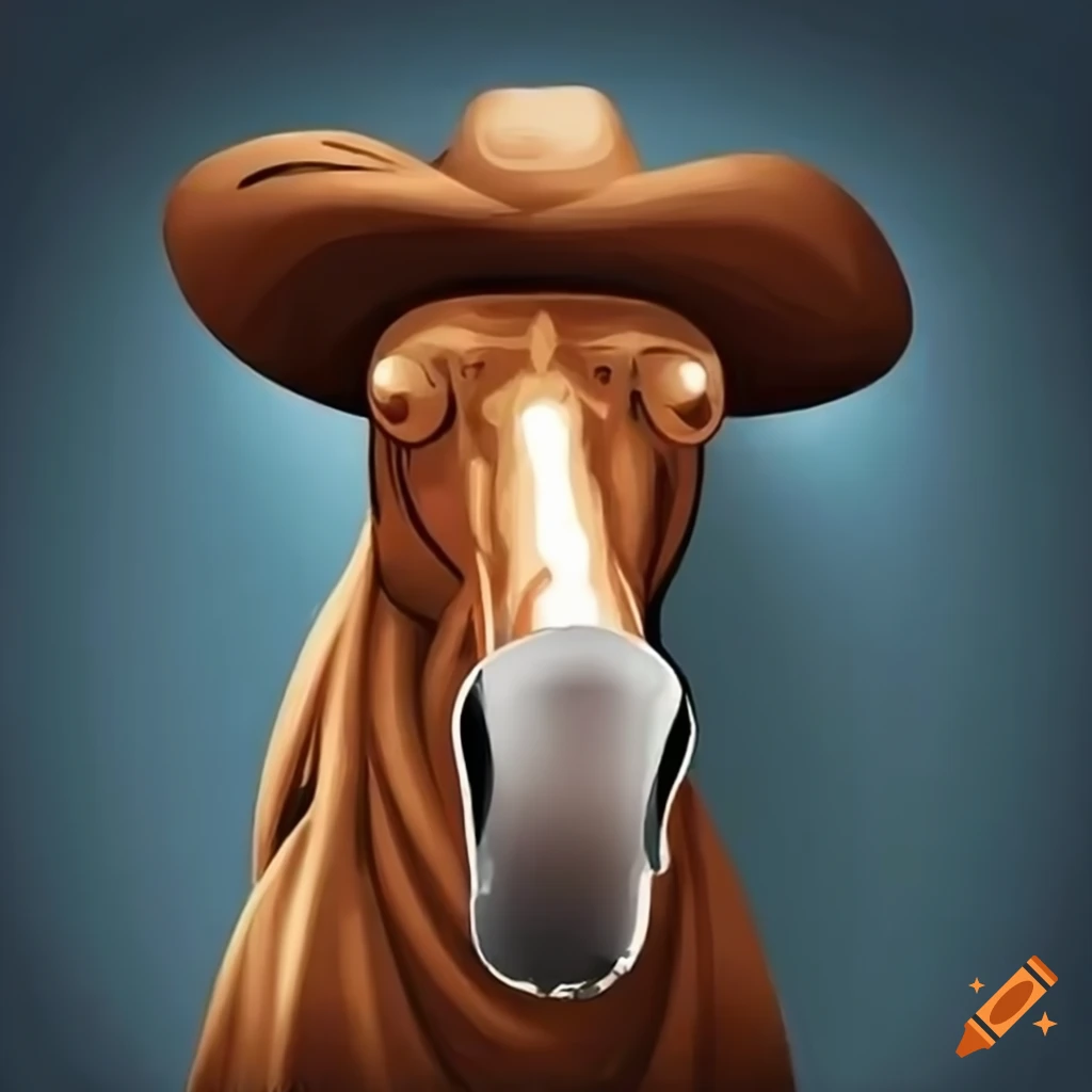Horse wearing a cowboy hat enjoying a beer
