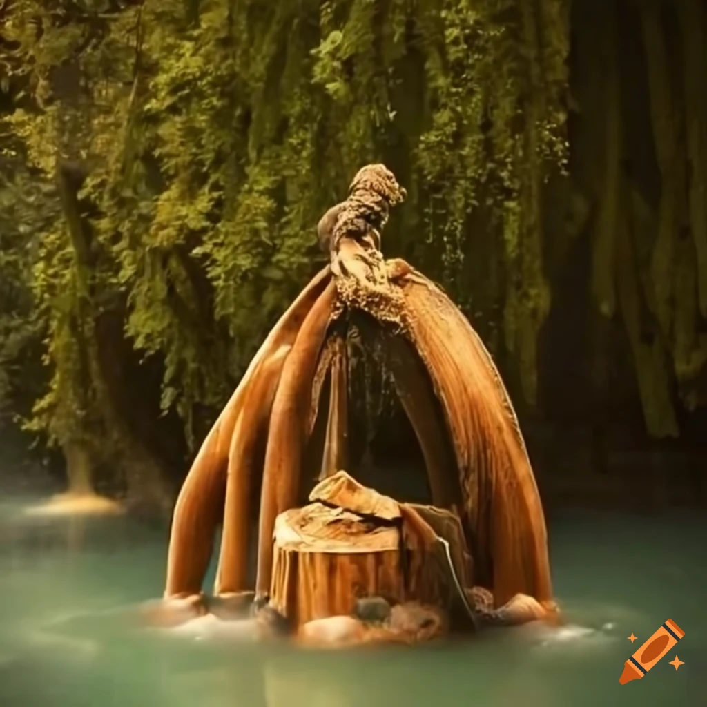Man falling from a pear tree into a well