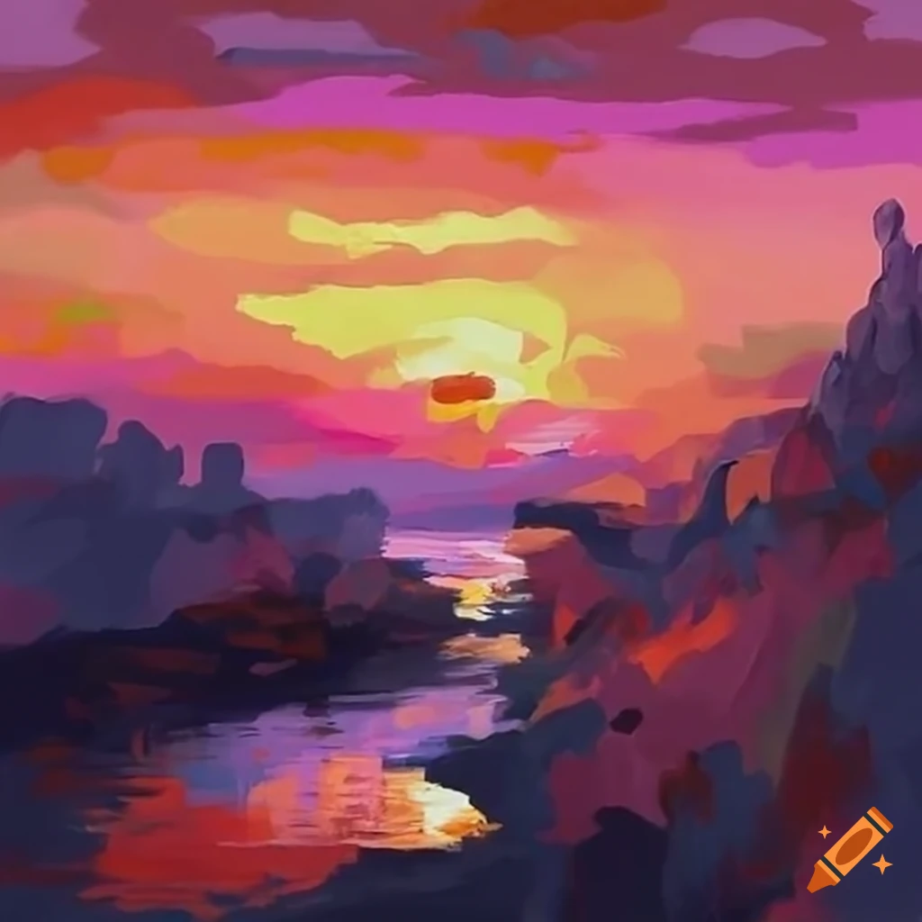 Sunset landscape in the Middle East