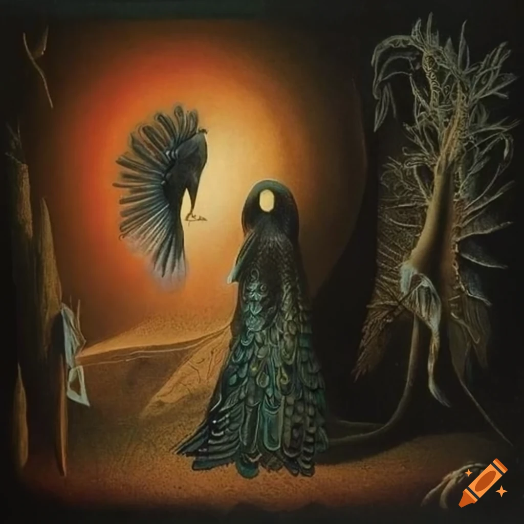 Stone lithograph of a Black Raven in a hooded cape like scarab