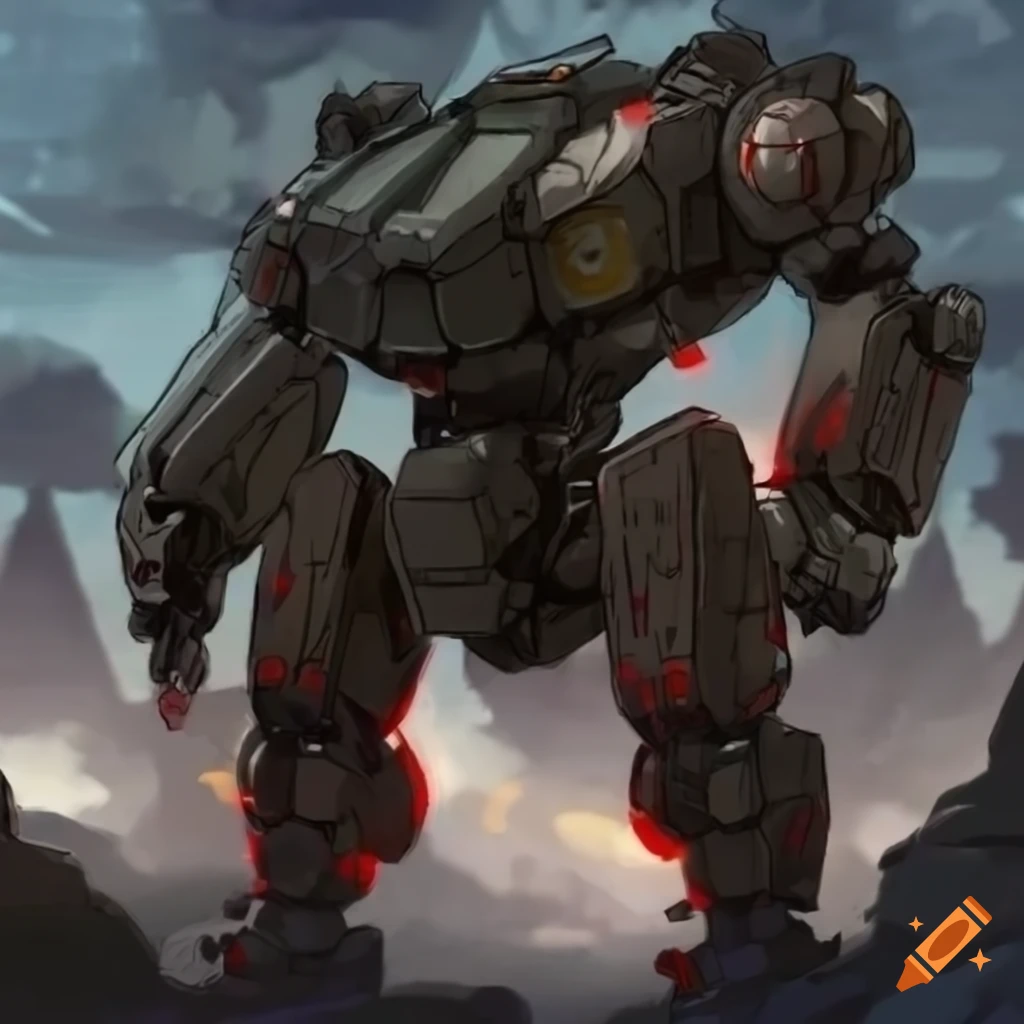 Anime style mech for a trading card game