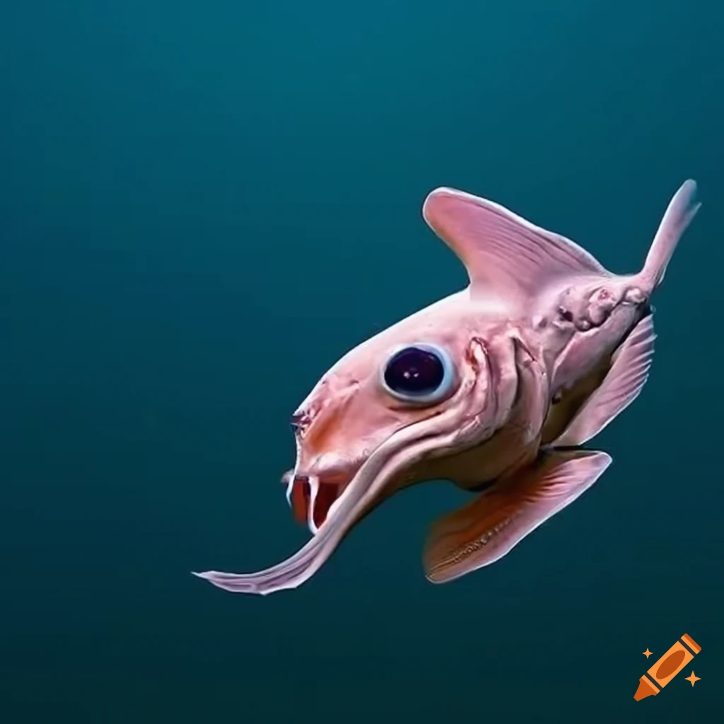 Bizarre alien fish seen in full body view