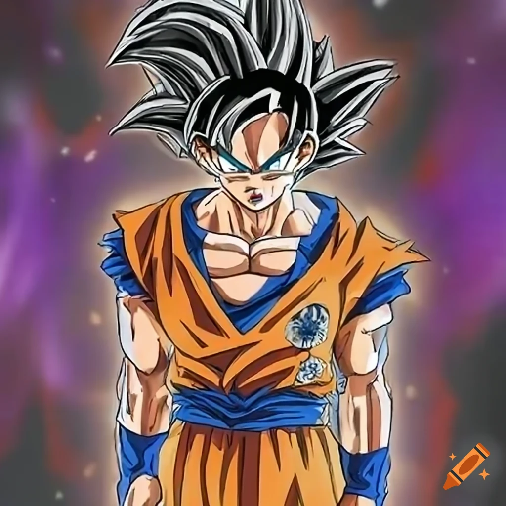 Goku transforming into Super Saiyan God