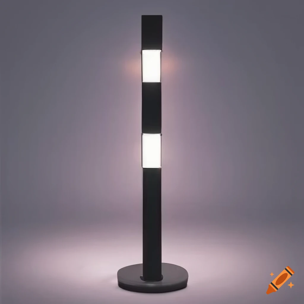 2D drawing of a square-shaped LED bollard