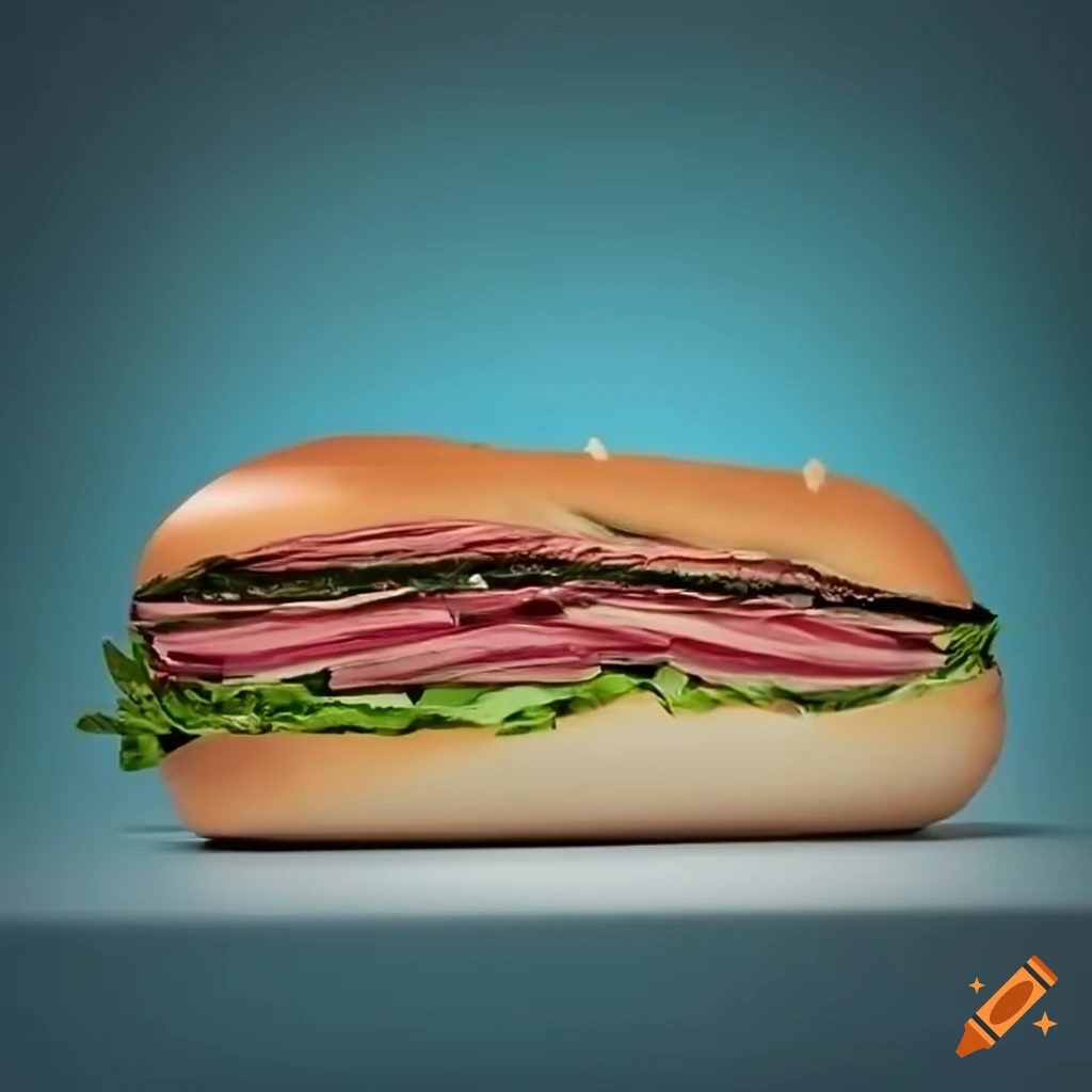 Delicious hoagie sandwich in photorealistic style