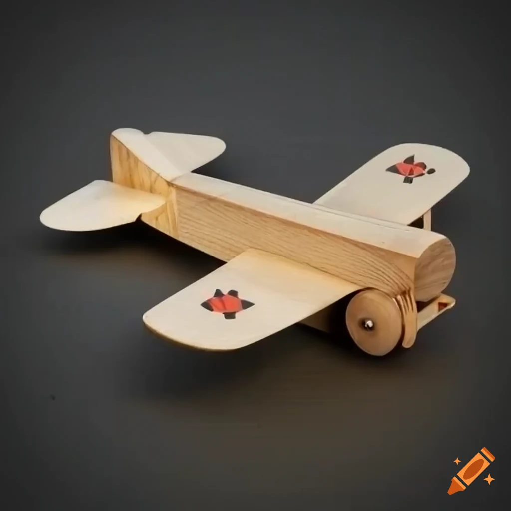Photorealistic toy wooden biplane