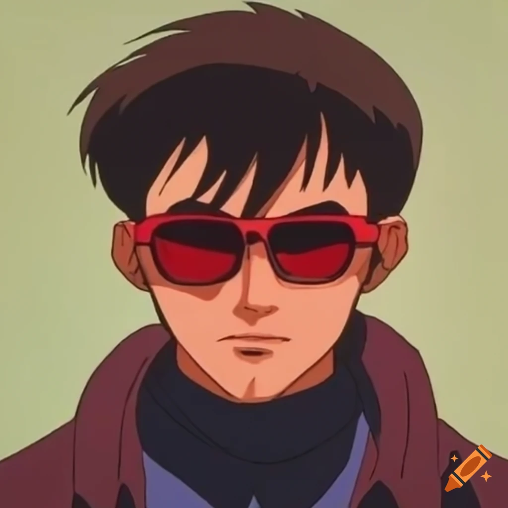 90s anime character with red sunglasses
