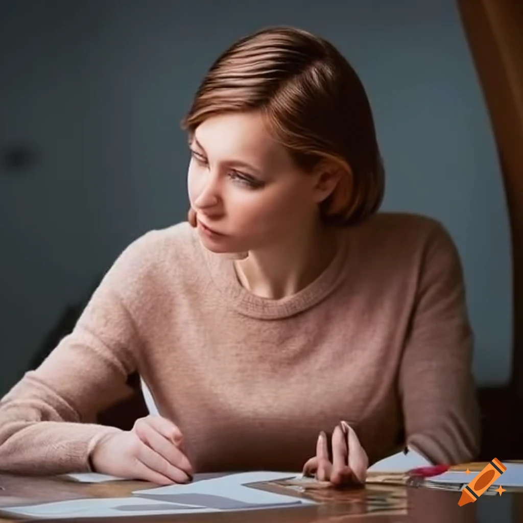 Focused mother solving a complex crossword puzzle at home
