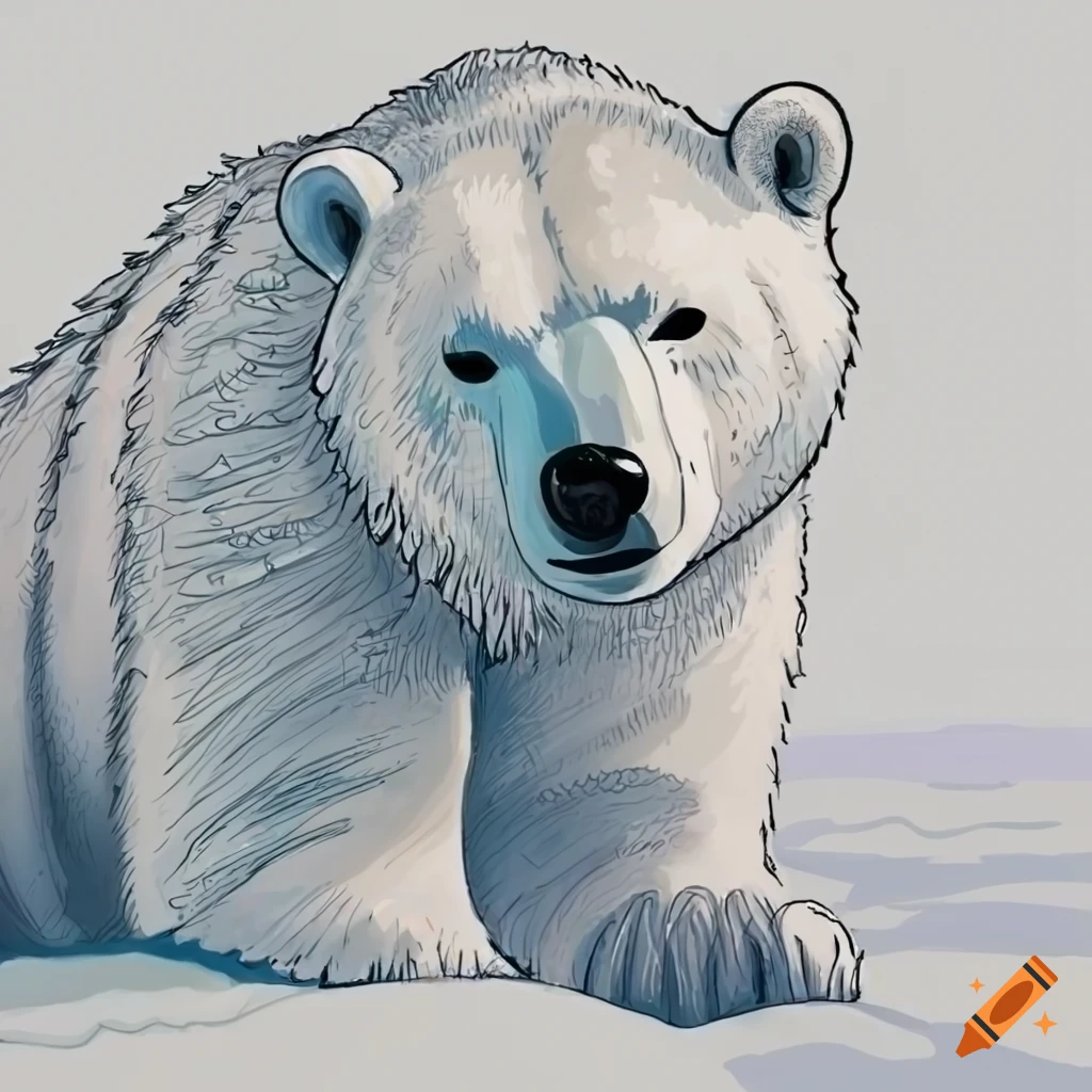 Polar bear mindfulness coloring drawing
