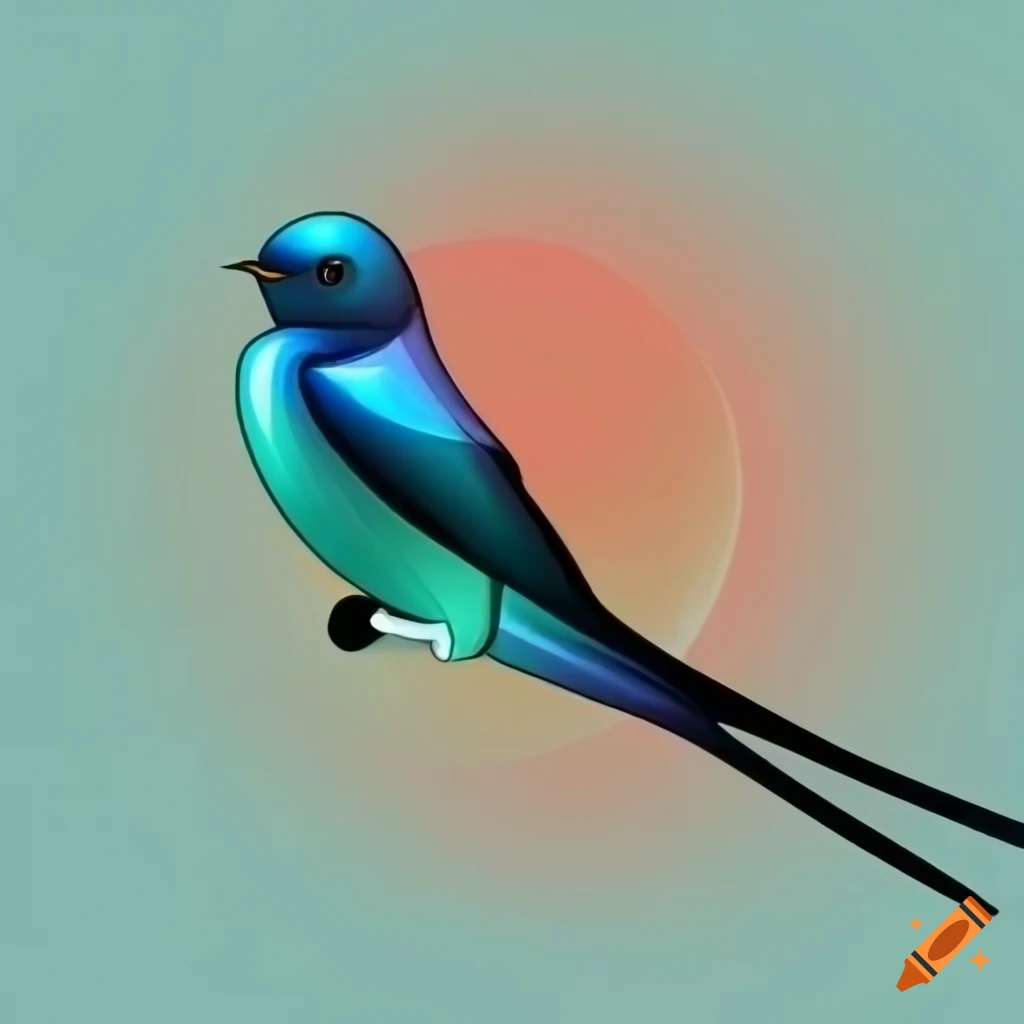 Colorful abstract swallow bird avatar