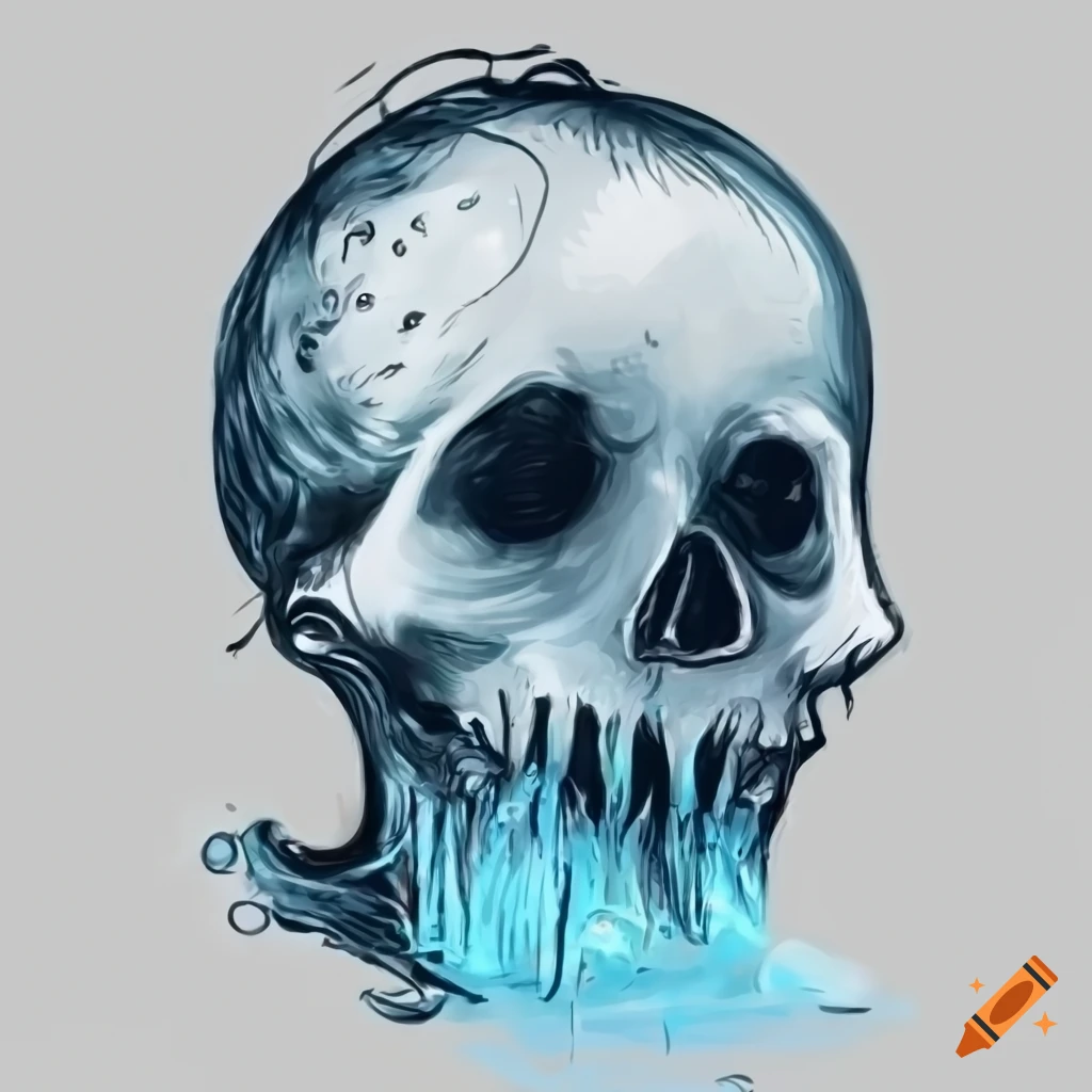Ghost haunting a water bottle clip art
