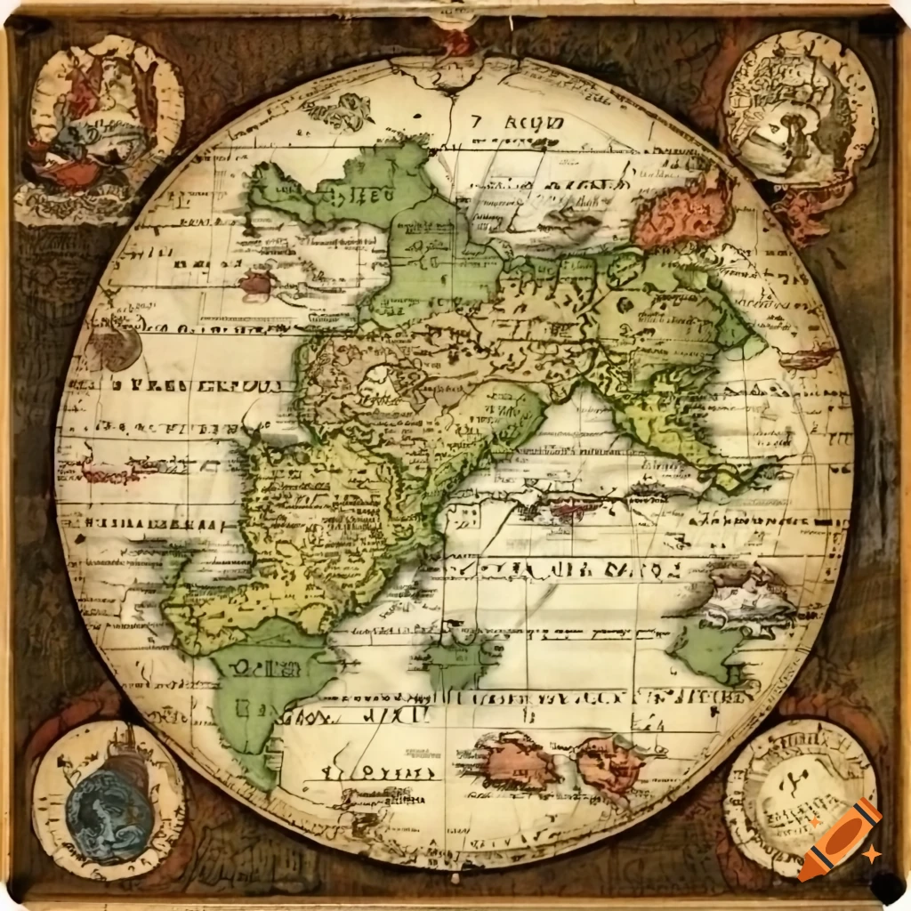Detailed map of a mythical world