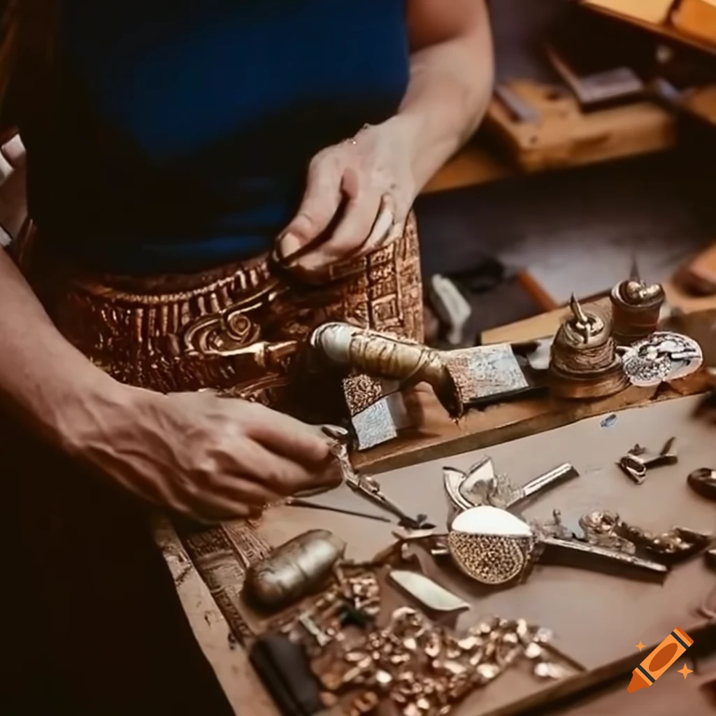 Skilled goldsmith crafting intricate pieces with precious metals