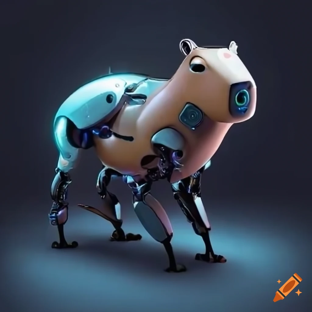 Robot cyborg capybara