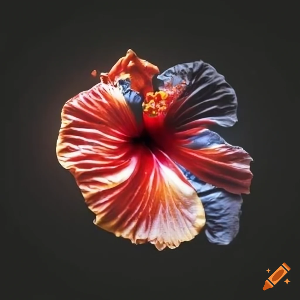 Malaysia flag designed with hibiscus flowers