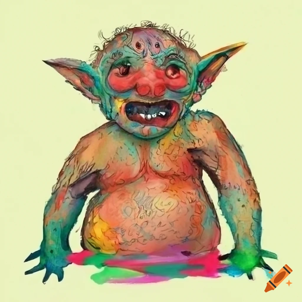 Japanese goblin illustration for children's book