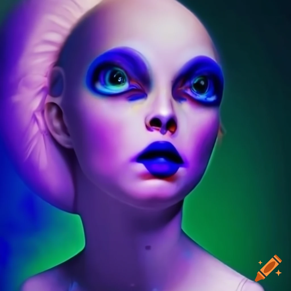 Surrealist aliens inside asymetric organic spaceship with vintage 1960's Christmas show featuring The Fabulettes band
