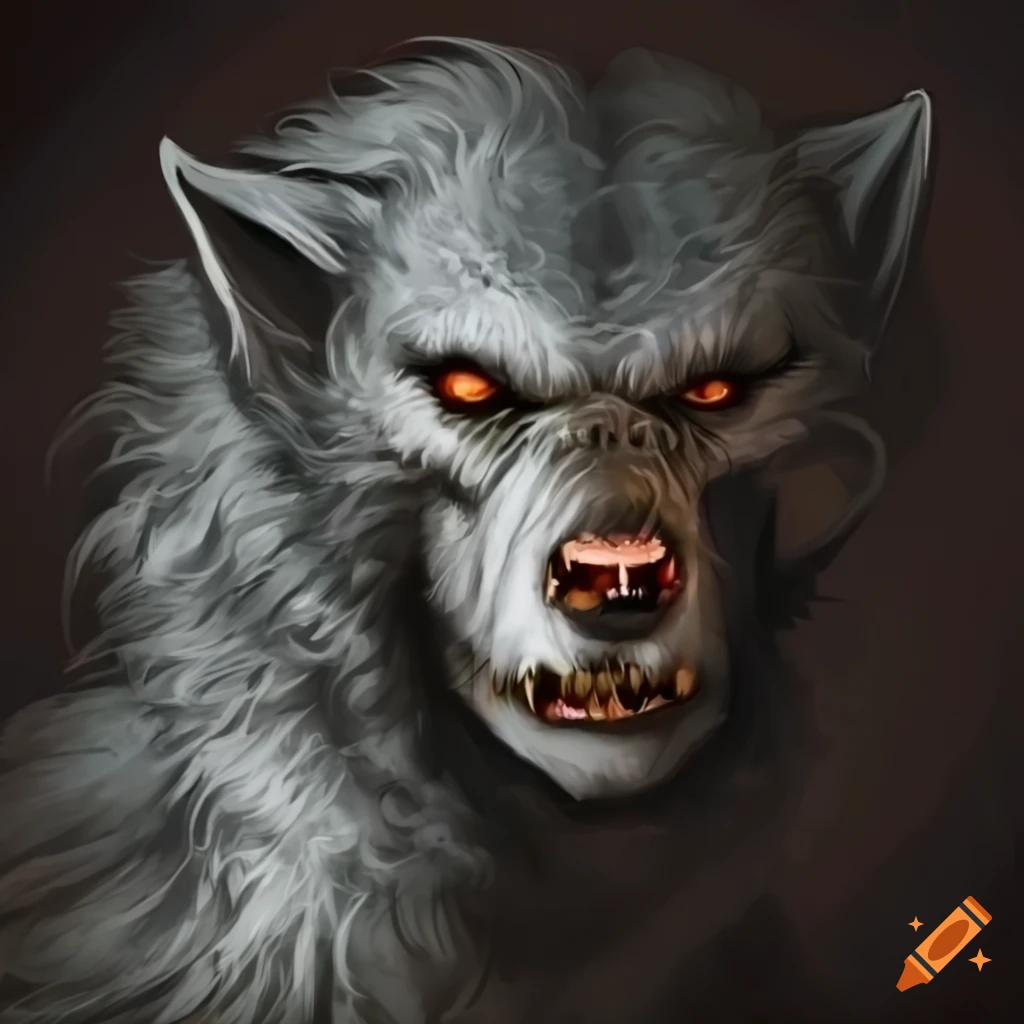 Werewolf gazing at the moon