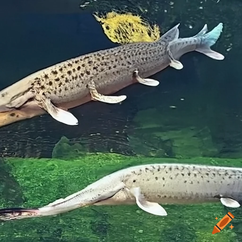 Alligator gar sturgeon hybrid underwater