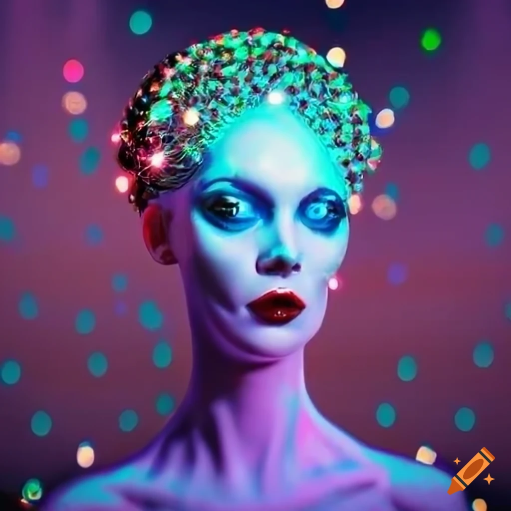 Surrealist aliens inside organic spaceship with vintage 1960's Christmas show featuring The Fabulettes band