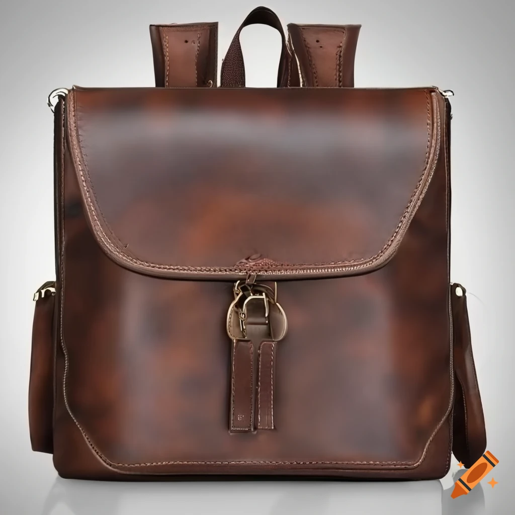 Leather backpack in photorealistic style