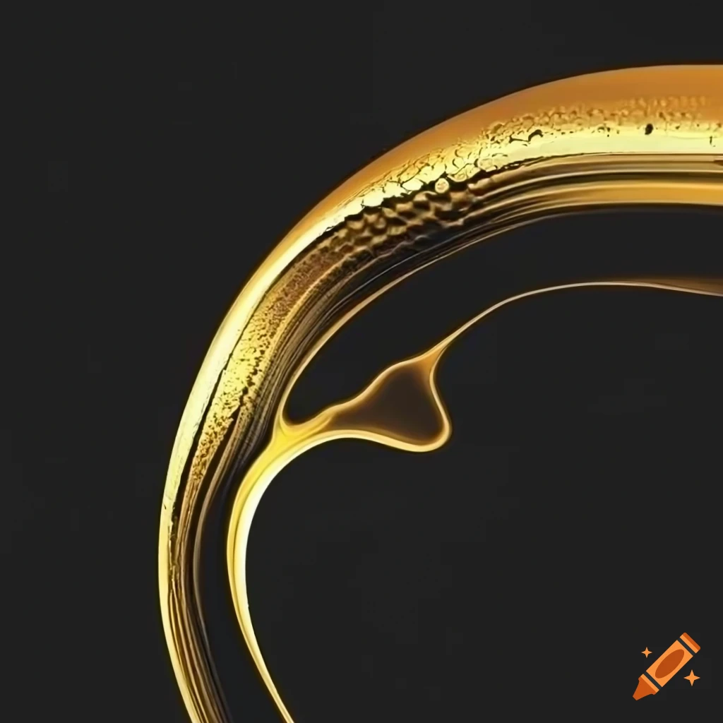 Bold black and gold abstract shapes in an artistic expression