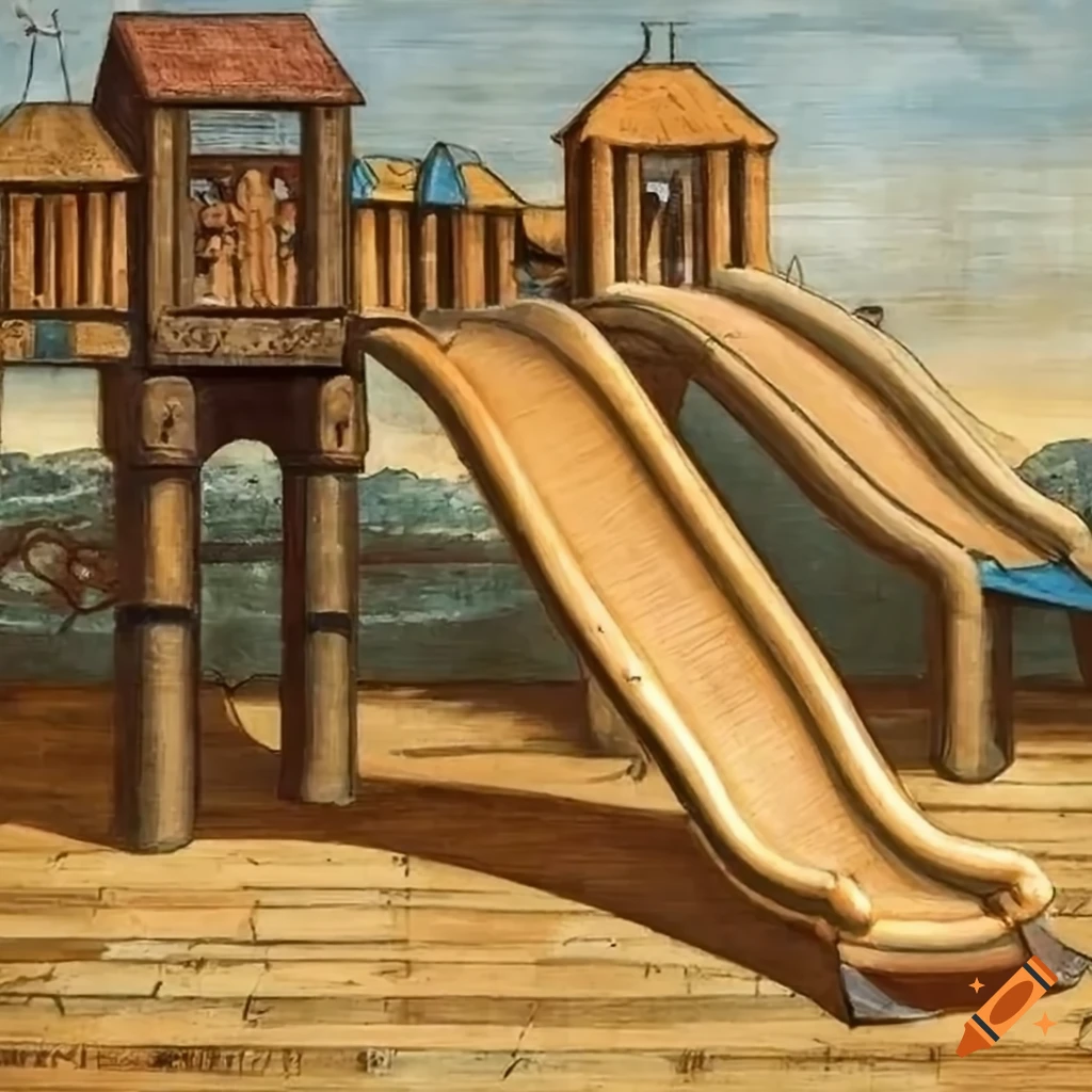 Children's playground depicted in a painting by Leonardo Da Vinci