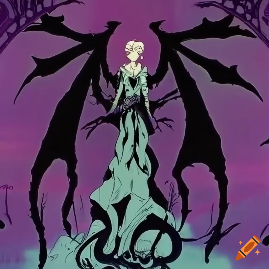80's anime mashup with references to W.I.T.C.H., Sailor Moon, and Black Metal