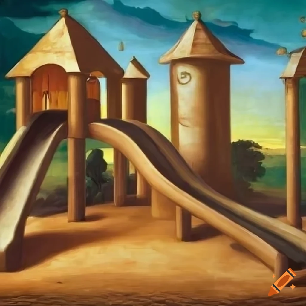 Children's playground depicted by Leonardo Da Vinci Painting