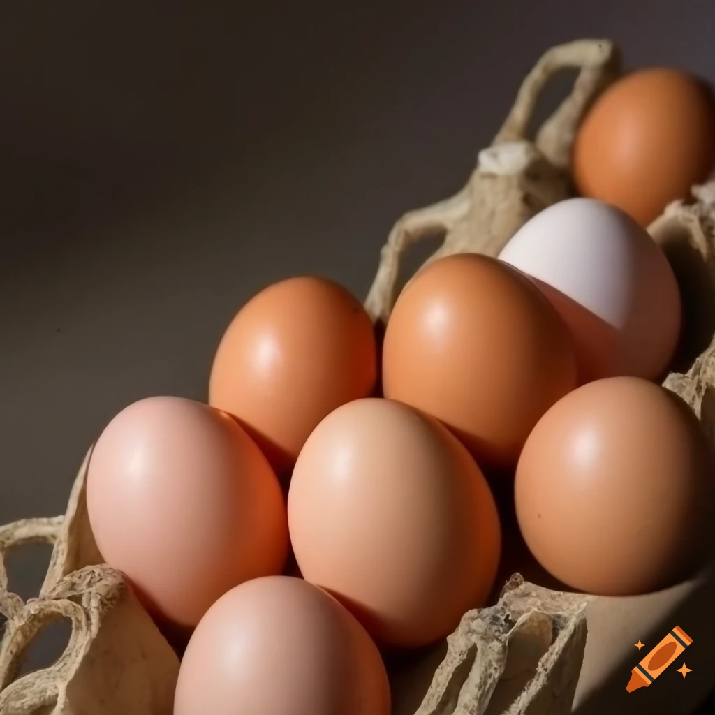 Abundance of eggs on a beautiful sunny farm for a business presentation