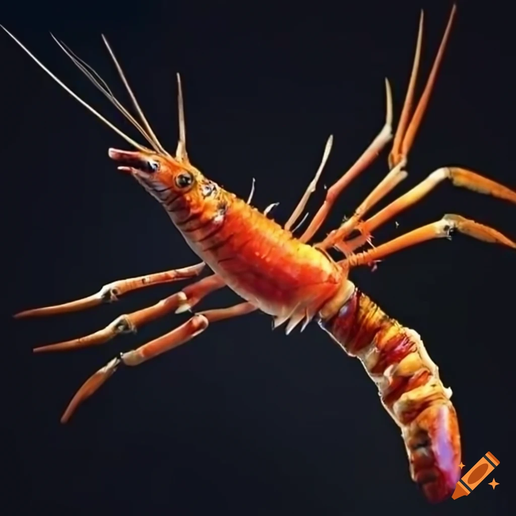 Shrimp transforming into a lobster