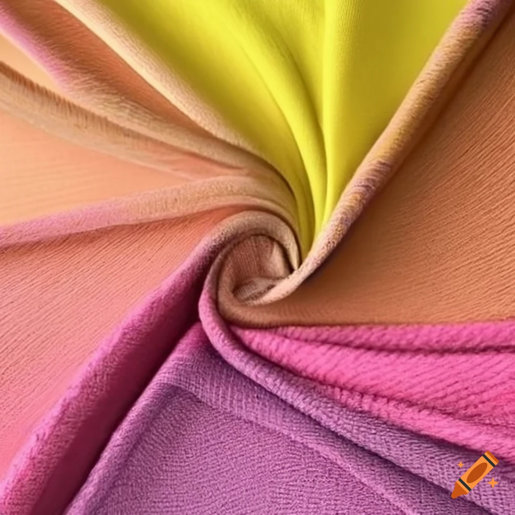 Layers of various colored fabric, rippling