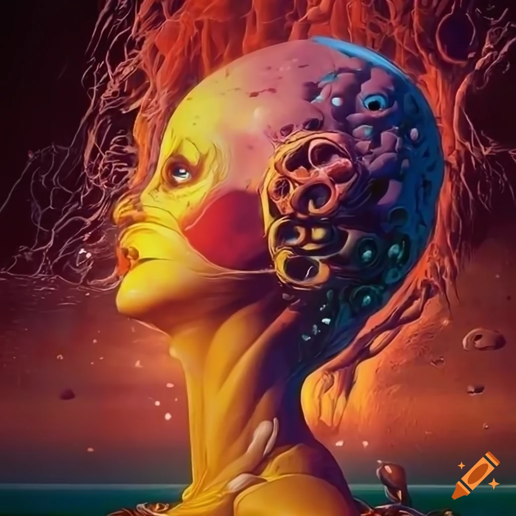 70s sci-fi organic machine art by Akira Toryiama