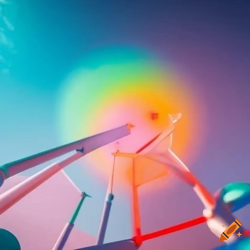 Playful and colorful playground with surreal structures