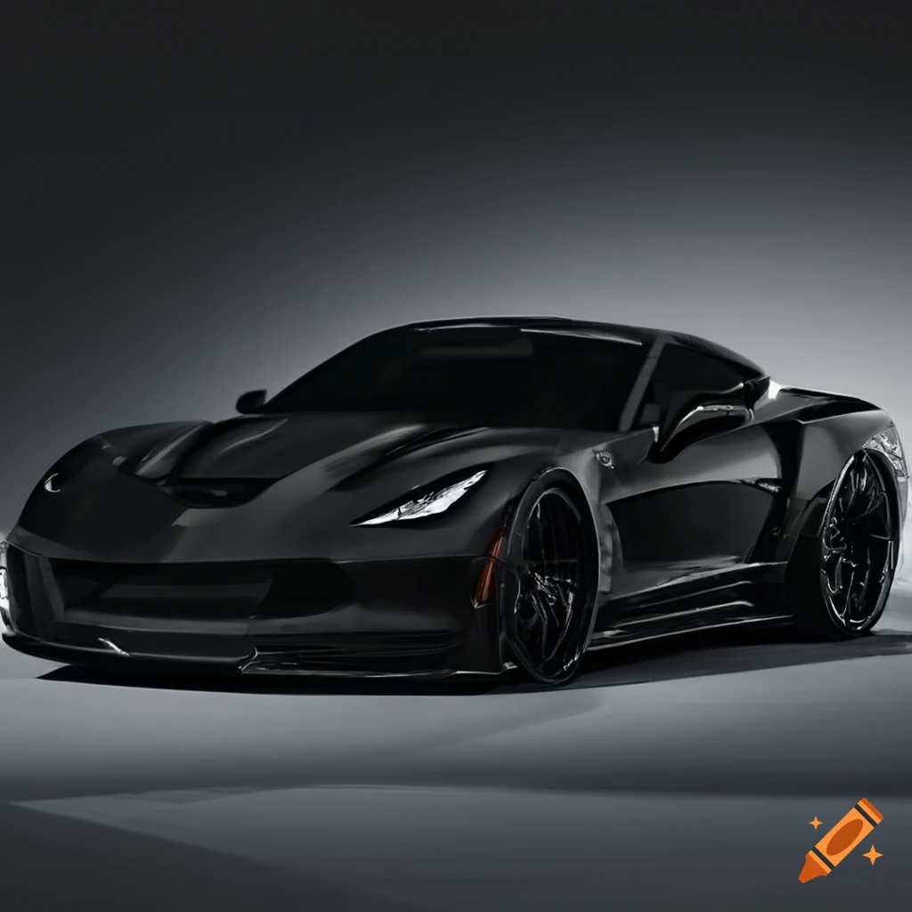 Modified black Corvette C7