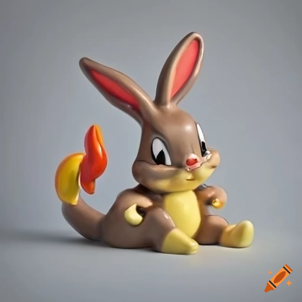 Bugs Bunny and Charmander fusion sculpture