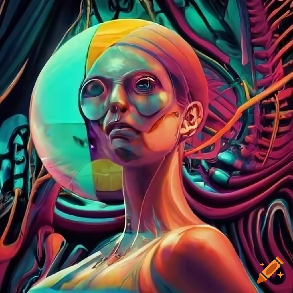 70s sci-fi organic machine art by Akira Toryiama