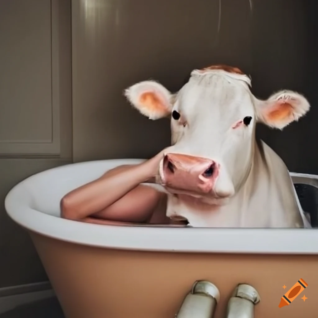 Cows bathing