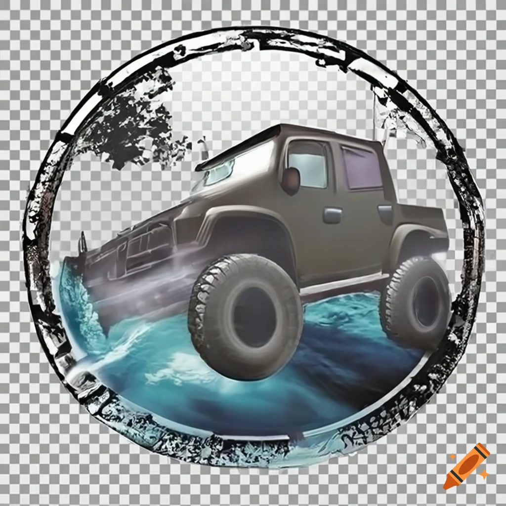 4x4 off-roading logo on transparent background