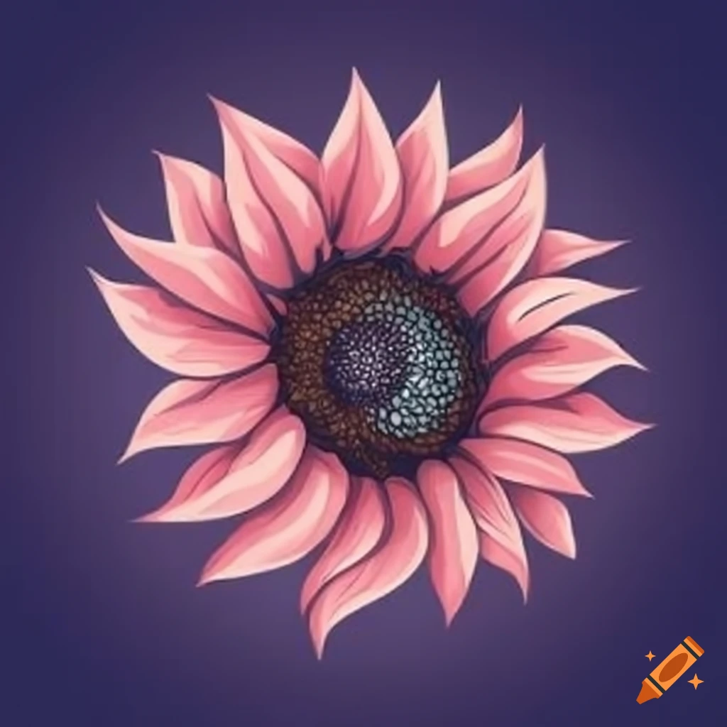 Pink sunflower clip art