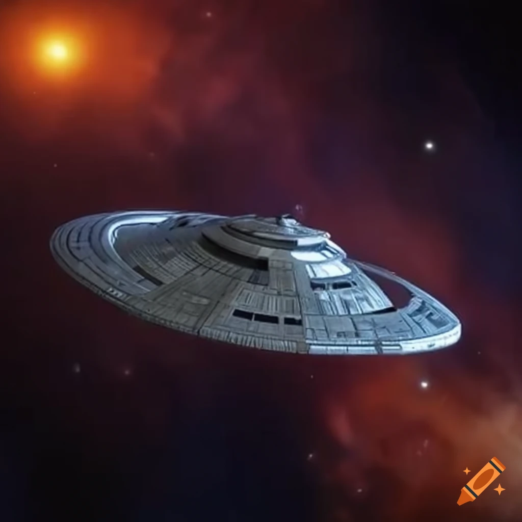 Crescent-shaped Starfleet Starship using a stable wormhole powered by Golden Teachers mushrooms