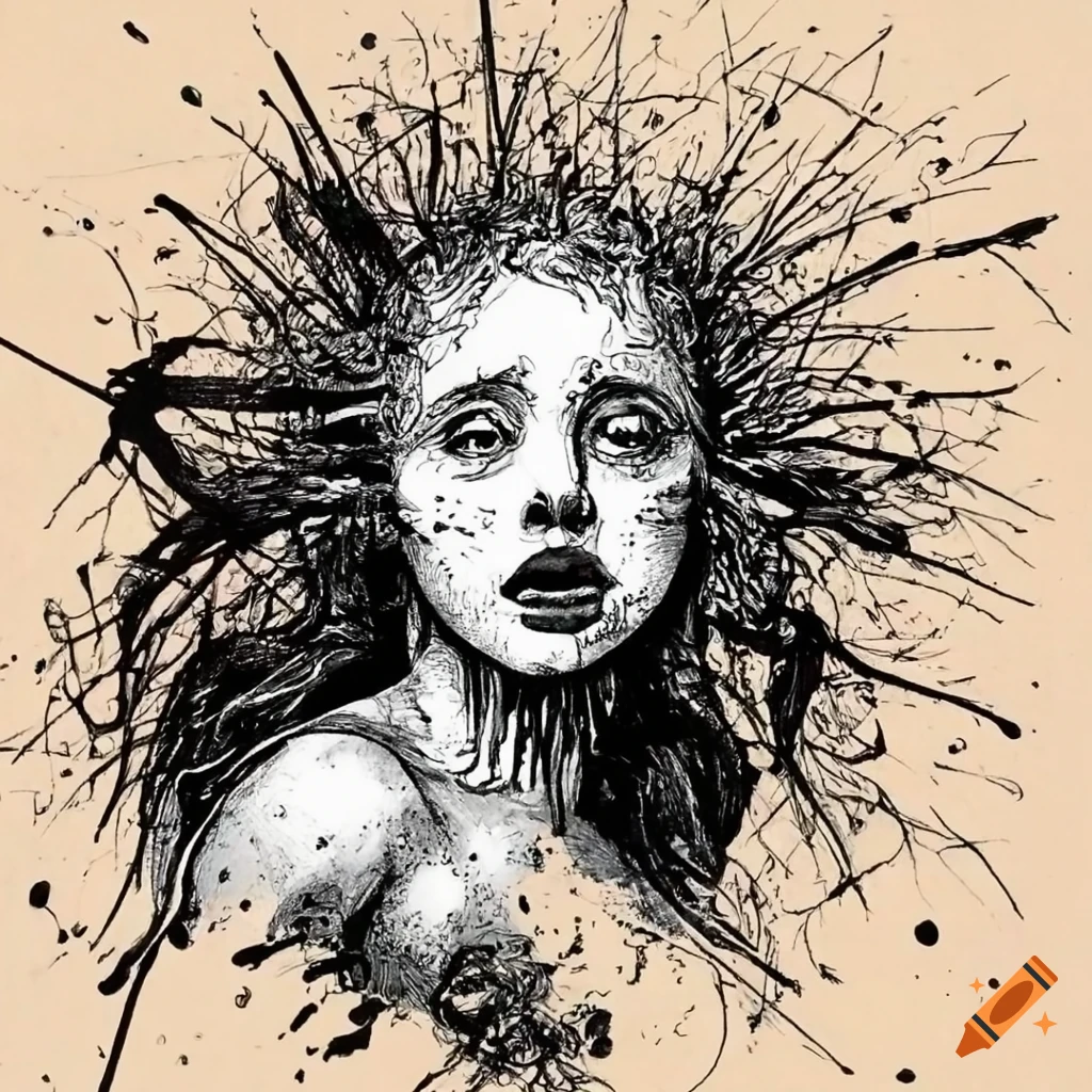 Baroque Art style black ink pencil drawing of Sirens echoing a warning call