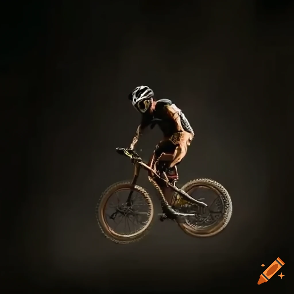 Mountain biker doing a backflip off a massive jump