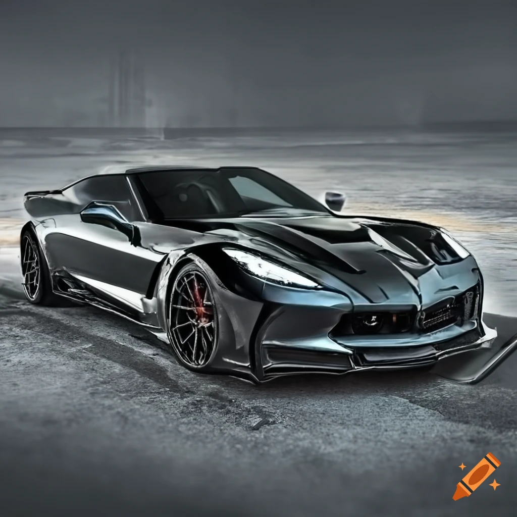 Modified black Corvette C7